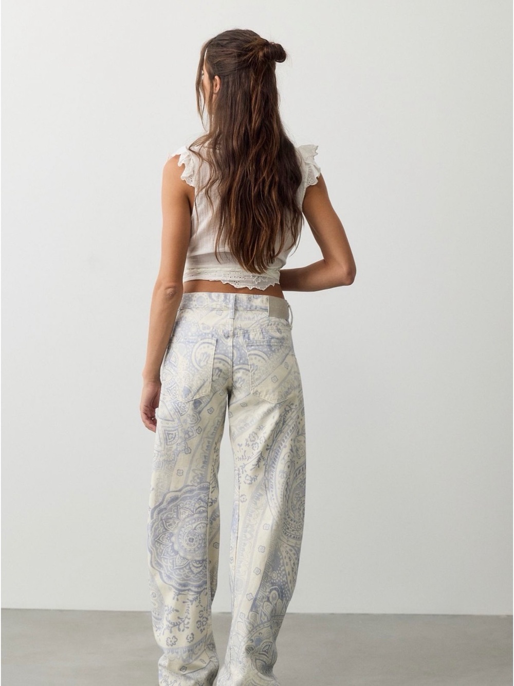 We the Free Fable Printed Twisted Jeans